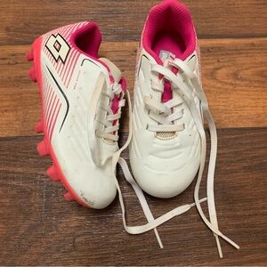 Lotto Roma 700 Soccer Cleats Kids US Size 10K Multi Athletic Round Toe Pink